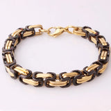 4mm Byzantine Box Chain Bracelets Men Silver Stainless Steel