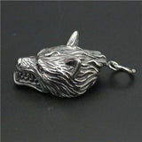 Stainless Steel Wolf Head Pendant Punk Style Necklace