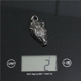 Stainless Steel Wolf Head Pendant Punk Style Necklace