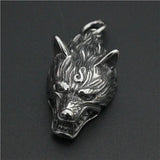 Stainless Steel Wolf Head Pendant Punk Style Necklace