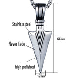 Arrow Pendant Necklace 316L Stainless Steel