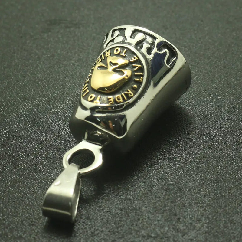 Biker Jingle Bell Ghost Rider Pendant