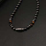 Magnetic Hematite Tiger-eye Stone Necklace for Men