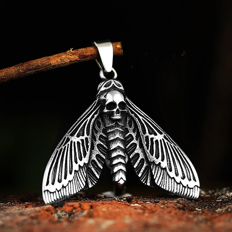 Butterfly Skull Metal Pendant Chain Gothic Choker Necklace