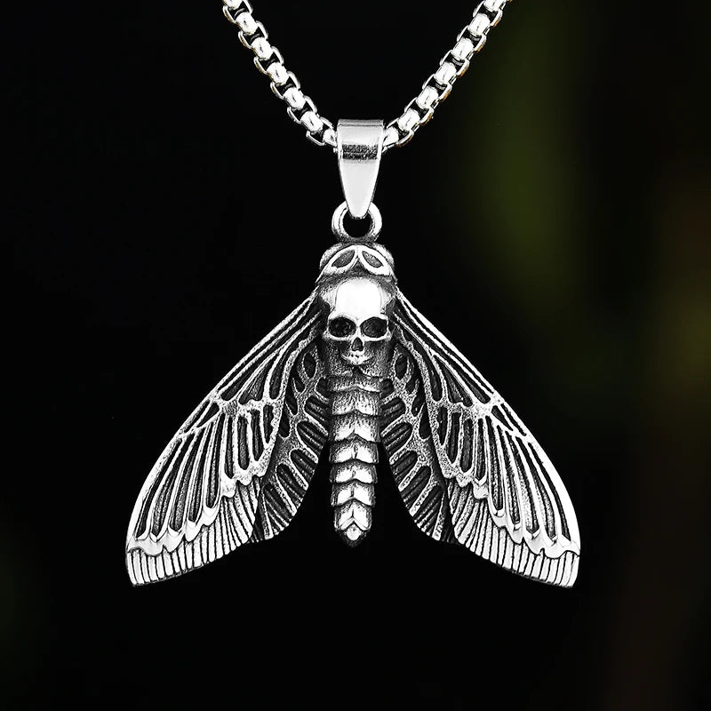 Butterfly Skull Metal Pendant Chain Gothic Choker Necklace
