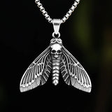 Butterfly Skull Metal Pendant Chain Gothic Choker Necklace