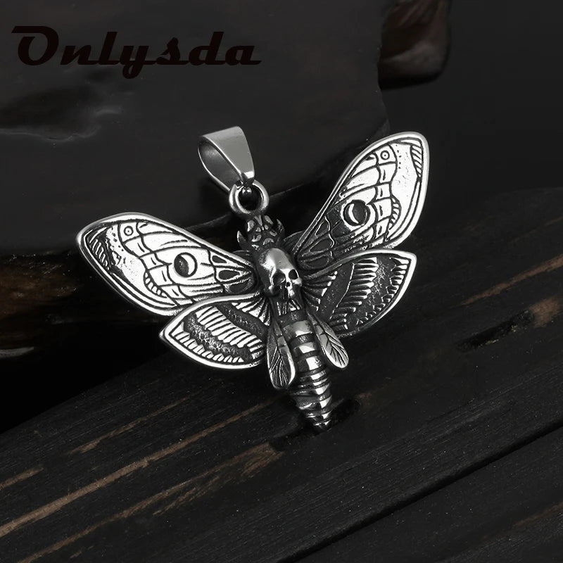 Butterfly Skull Metal Pendant Necklace Harajuku Punk Gothic Choker V020