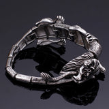 Gothic Lion Body Bangle Bracelet 316L Stainless Steel Men's Animal Bracelet