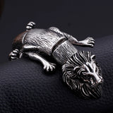 Gothic Lion Body Bangle Bracelet 316L Stainless Steel Men's Animal Bracelet