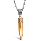Stainless Steel Silver/Rose Bullet Pendant Necklace 48mm*11mm