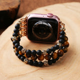 Matt Stone Tiger Eye Smart Watch Strap 38mm/45mm Beaded Wristband
