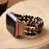 Matt Stone Tiger Eye Smart Watch Strap 38mm/45mm Beaded Wristband