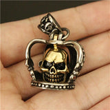Crown Evil Ghost Skull Pendant Stainless Steel Biker Crown Pendant
