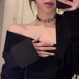 Chic Dark Style Necklace Women Fine Neck Chain Choker Collar