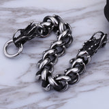 Double Dragon Head Bracelet Men's Stainless Steel Chain Punk Bands