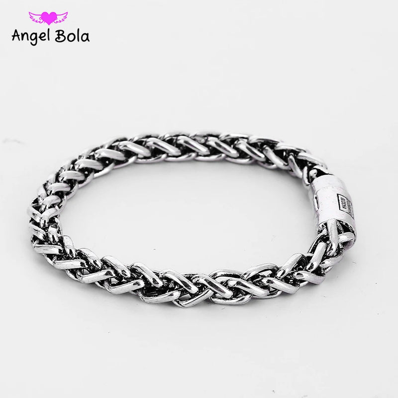 Ancient Buddha Bracelet Pop Punk Rock Style Chain Link Bangle