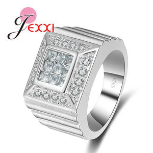 925 Silver Wide Band Rings for Wedding Bride