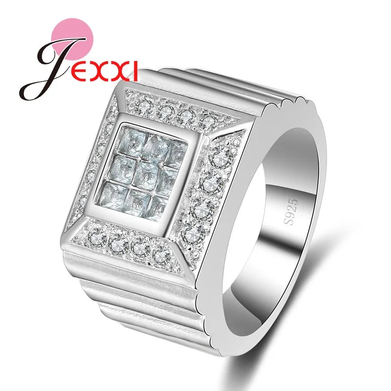 925 Silver Wide Band Rings for Wedding Bride