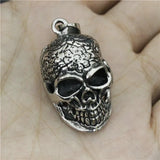 Flower Skull Pendant Stainless Steel Biker Skull Pendant