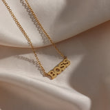 Personalized Stainless Steel Letter Pendant Necklace