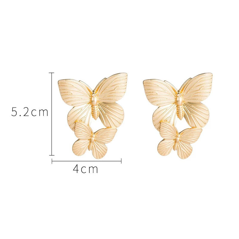 Butterfly Stud Earrings European Statement Earrings Top