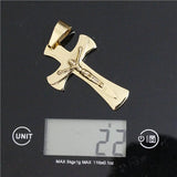 Golden 2-layer Cross Jesus Pendant Stainless Steel