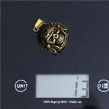 Golden Biker Pendant Live To Ride Skull Pendant