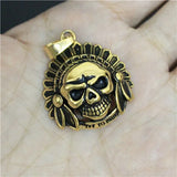 Golden Biker Pendant Live To Ride Skull Pendant