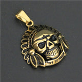 Golden Biker Pendant Live To Ride Skull Pendant