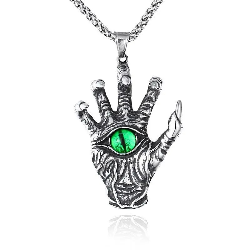 Large Devil Claw Halloween Pendant Stainless Steel Necklace Chains