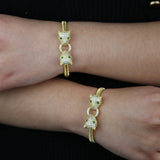 Animal Women Jewelry CZ Leopard Open Bangles
