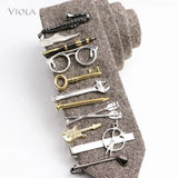Copper Stainless Metal Clip Glasses Pen Key Guitar Tie Bar Necktie Holder Gift