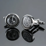 Compass Cufflinks Smile Face Football Bottle Cap Funny Men Jewelry