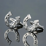 Stainless Steel Camera Cufflinks Horse Funny Cuffs for Men