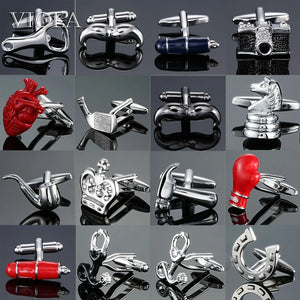 Stainless Steel Camera Cufflinks Horse Funny Cuffs for Men