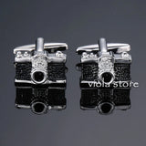 Stainless Steel Camera Cufflinks Horse Funny Cuffs for Men