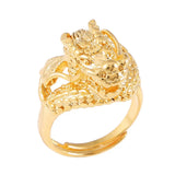 Men Head Dragon Ring Brass Animal African Party Wedding Ring Jewelry
