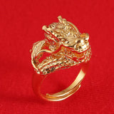 Men Head Dragon Ring Brass Animal African Party Wedding Ring Jewelry