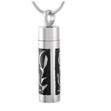 Men's Cylinder Pendant Cremation Urn Necklace Ashes Keepsake Memorial Jewelry