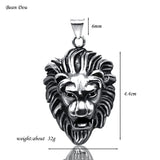 Men's Lion Head Necklace Pendant Titanium Stainless Steel Vintage Jewelry Gift