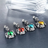 Gothic Skeleton Evil Eye Necklace Pendant Stainless Steel