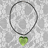 Heart Pendant Punk Rope Chain Necklace for Women Girls