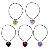 Heart Pendant Punk Rope Chain Necklace for Women Girls
