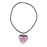 Heart Pendant Punk Rope Chain Necklace for Women Girls