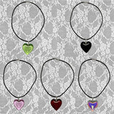 Heart Pendant Punk Rope Chain Necklace for Women Girls