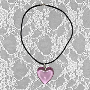 Heart Pendant Punk Rope Chain Necklace for Women Girls