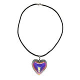 Heart Pendant Punk Rope Chain Necklace for Women Girls