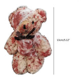 Punk Plush Bear Keychain Halloween Injured Doll Key Ring