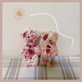Punk Plush Bear Keychain Halloween Injured Doll Key Ring