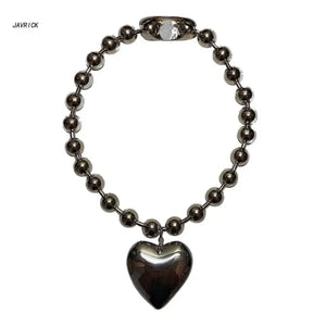 Heart Pendant Chunky Chain Necklace Hip-Hop Choker Gift
